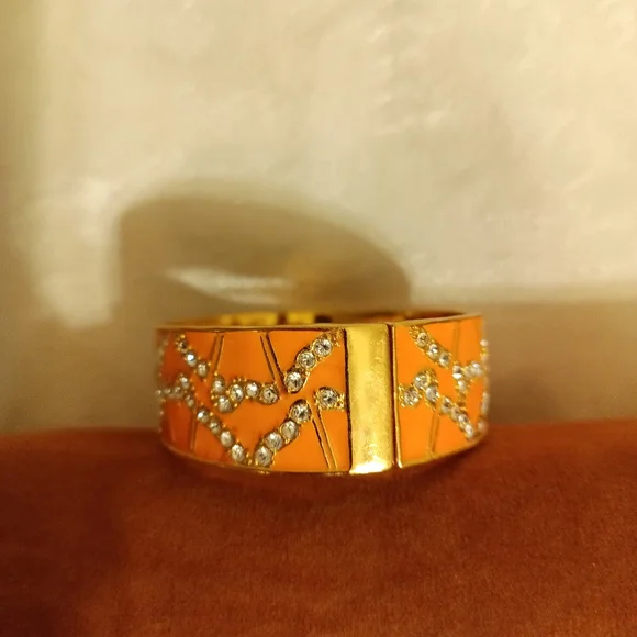 Kate Spade Garden Grove Hinge orange and rinestone bracelet - Picture 4 of 5
